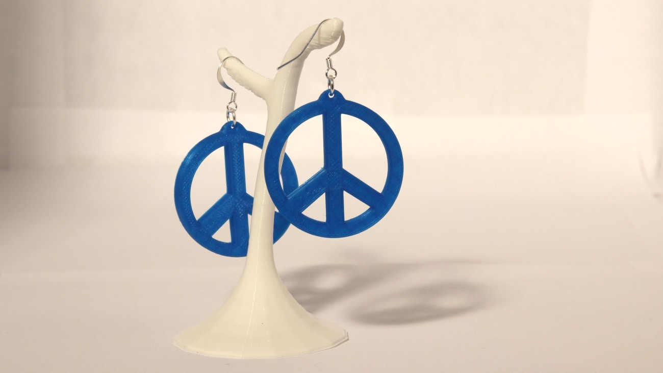 Boucles d'oreilles Peace & Love - bleu électrique