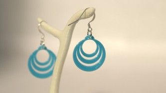 Boucles d'oreilles Optical Illusion #2 small- bleu