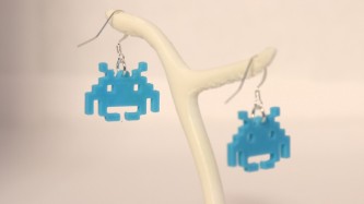 Boucles d'oreilles Invader 1.1 Bleu