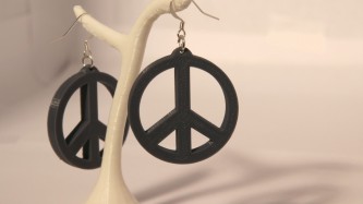 Boucles d'oreilles Peace & Love - gris